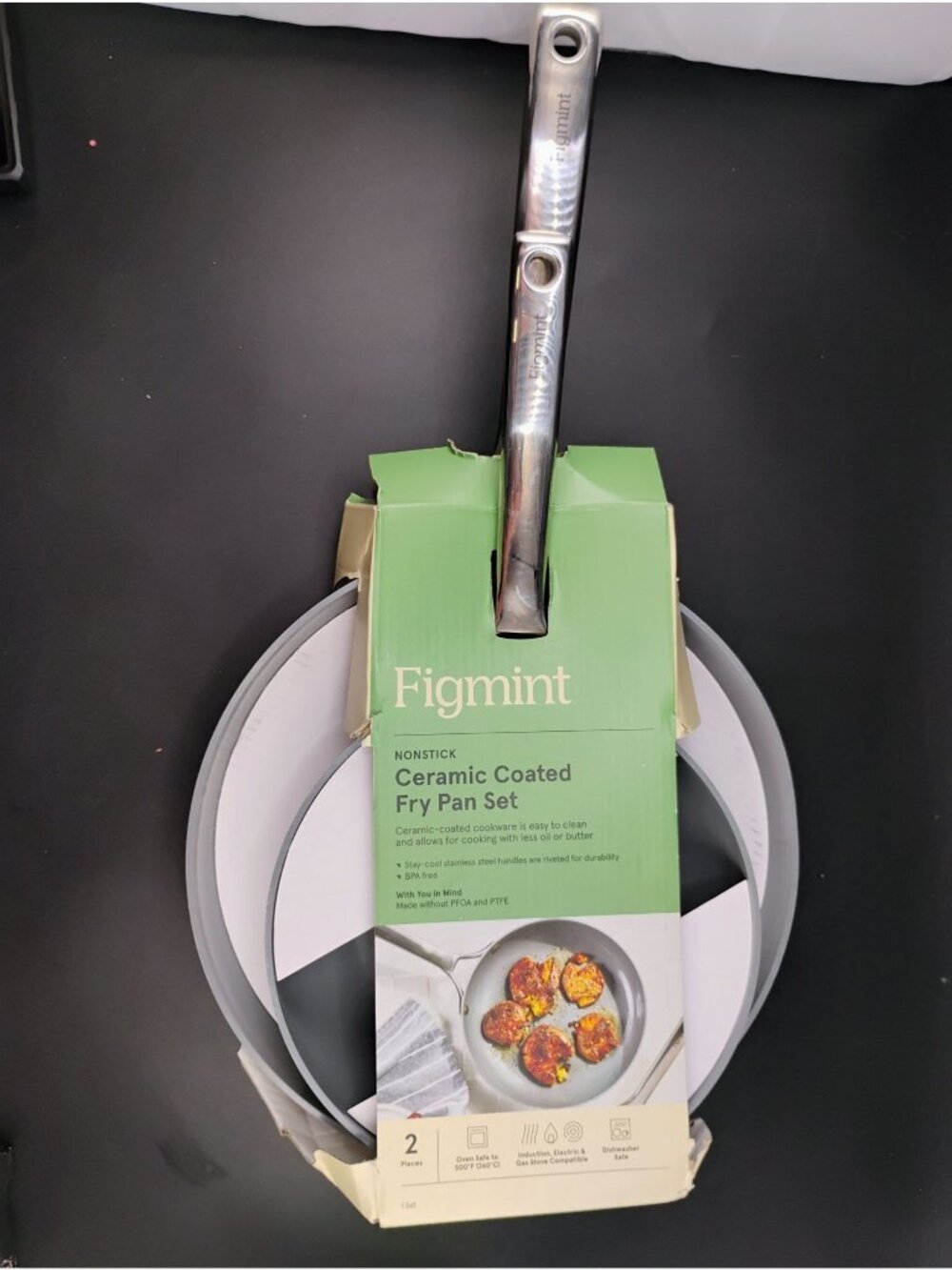 Figmint Nonstick Ceramic Coated Fry Pan Set 8" & 10"